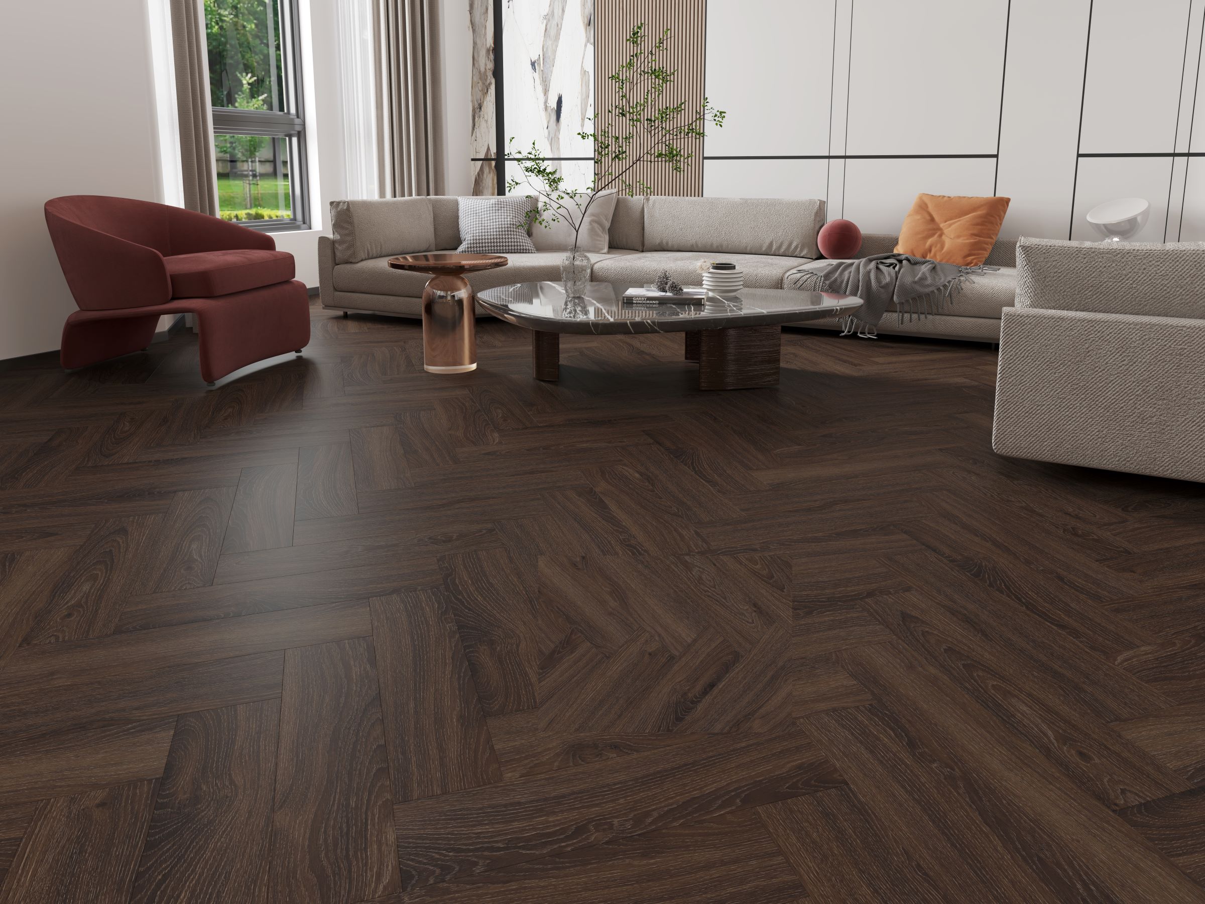 Кварцвинил AceFloor Ace Home Collection E-3742-8 Дуб Бронза/ёлка