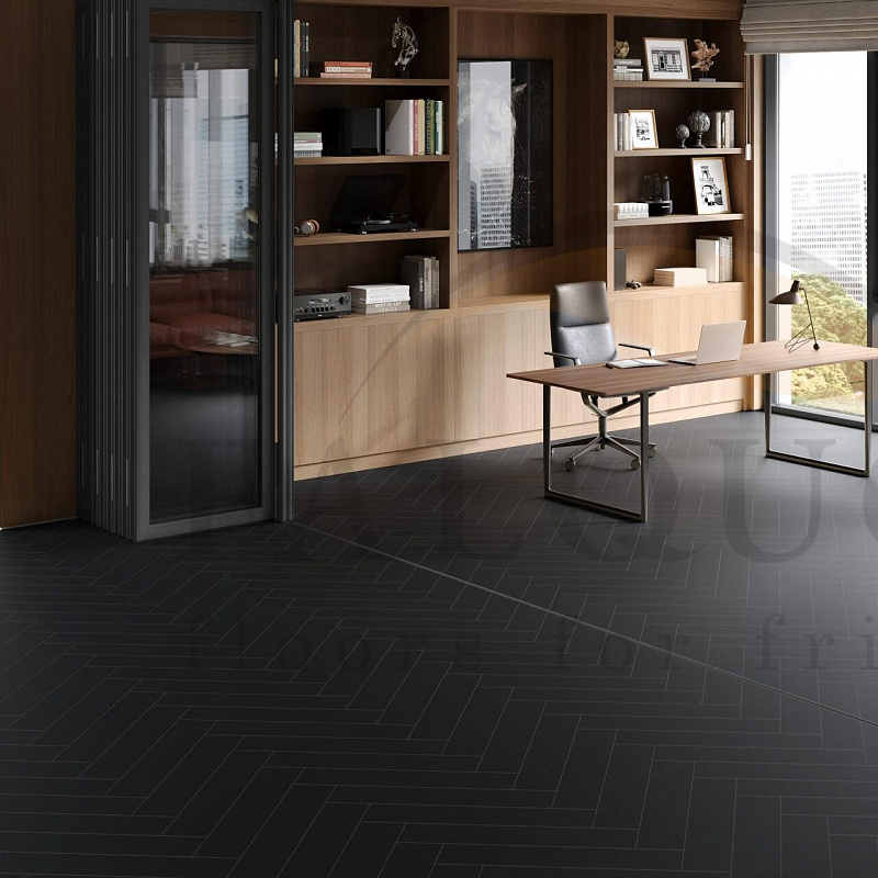 Кварцвинил The Floor Herringbone U190 Black HB
