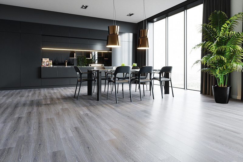 Кварцвинил Fargo Comfort 379-1 Дуб Серый Иней градиент