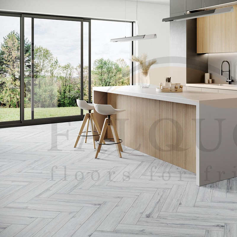 Кварцвинил The Floor Herringbone P1007 Ice Oak HB